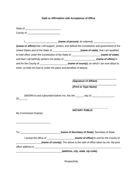 Oath Of Office Sample Fill Out And Sign Online Dochub