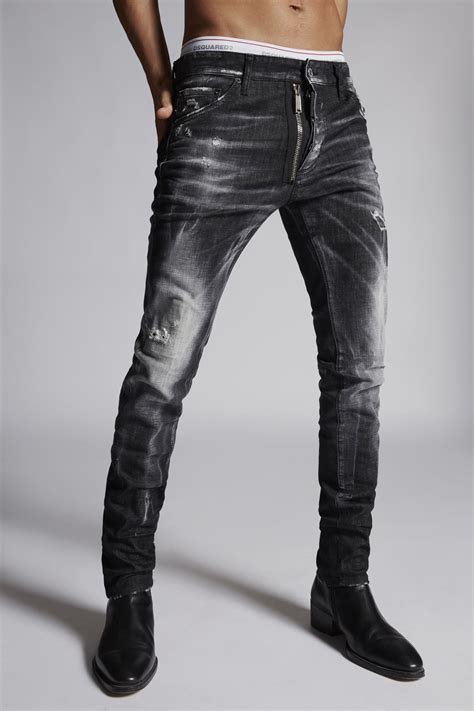 Dsquared Black Denim Cool Guy Jeans Black Pockets For Men Official Store Super Skinny
