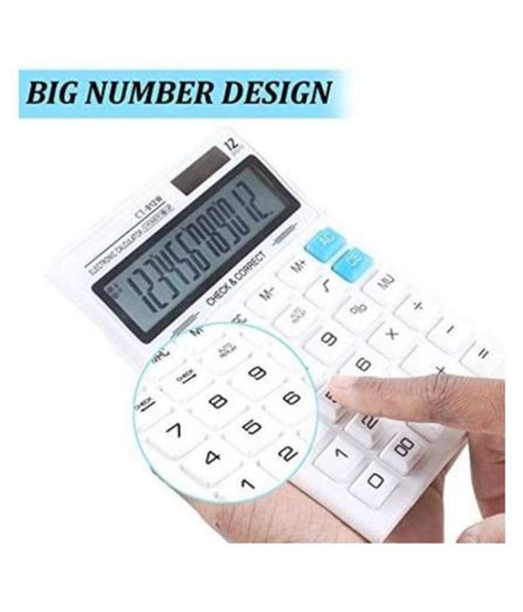 Villy Ct 912w White Medium 12 Digit Big Display Basic Calculator 12