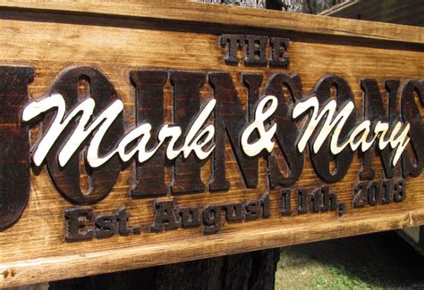 3 D Personalized Carved Wood Sign For Couples Custom Signs