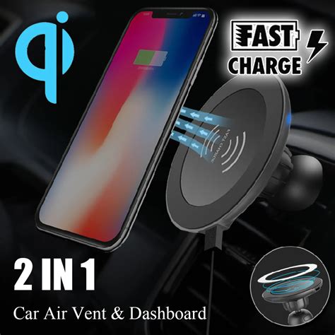 Qi Wireless Car Charger Holder Mounted Qi Standard 30 Magnetic