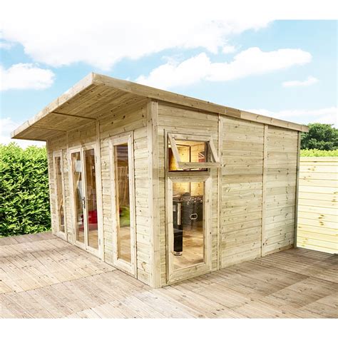 5m X 3m 16ft X 10ft Insulated 64mm Pressure Treated Garden Office