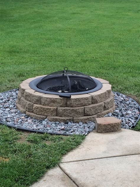 Redesign On Our Fire Pit Looks More Finished Grass Removed And
