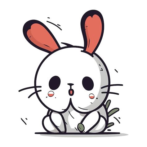 Premium Vector Cute Little Rabbit Cartoon Vector Illustration Cute
