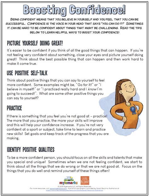 Self Esteem And Confidence Building Worksheets For Kids And Teens