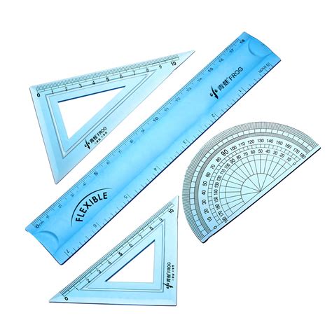 Math Set Flexible Rulers With 180 Degree Protractor Triangle Rulers 7