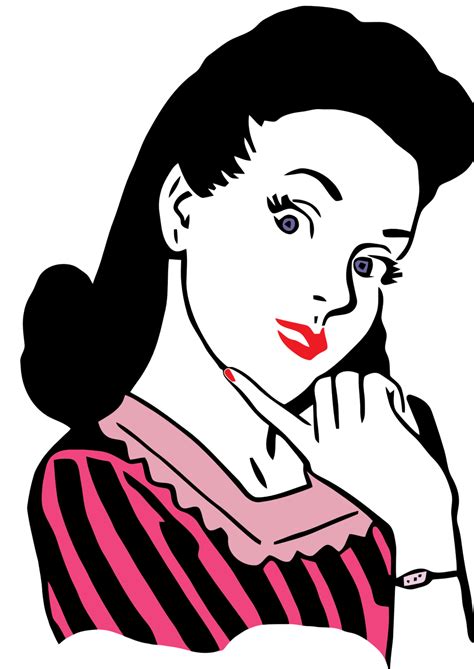 Public Domain Clip Art Image Illustration Of A Retro Woman Id