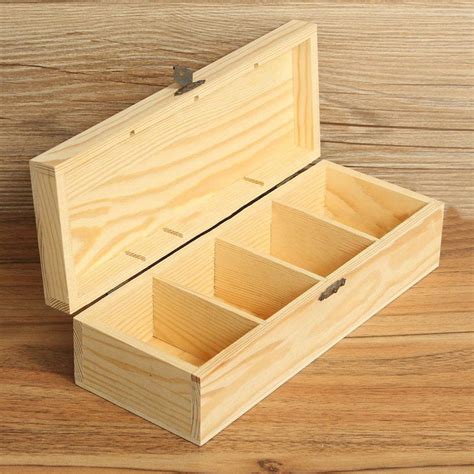 To create this organizer, i went to my local beer and wine store and i asked if they had extra wine boxes (and they gave me a couple.) New 4 Compartment Wooden Storage Box Tea Jewelry Watch Container Case with Lock | Planos de ...
