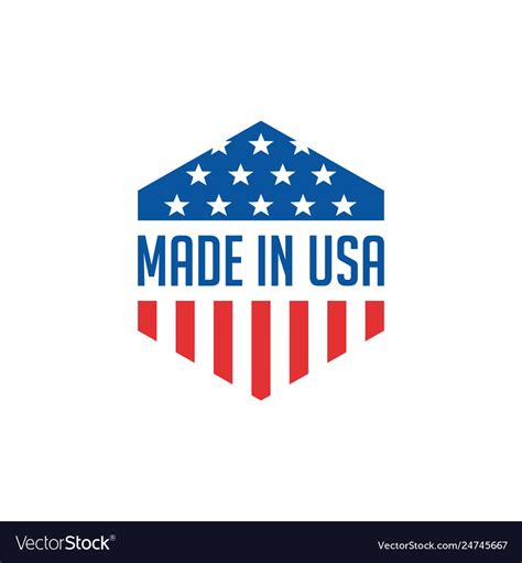 Made In Usa Icon Concept Badge Design With Blue Vector Image
