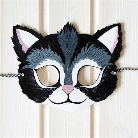 Printable Black Cat Mask 2 Sizes For Kids And Adults Unique Etsy