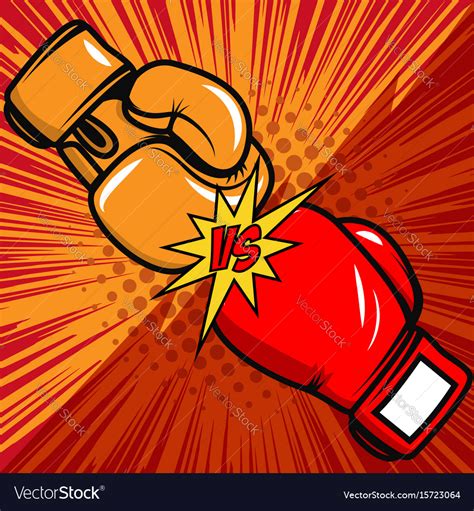 Versus Boxing Gloves On Pop Art Style Background Vector Image