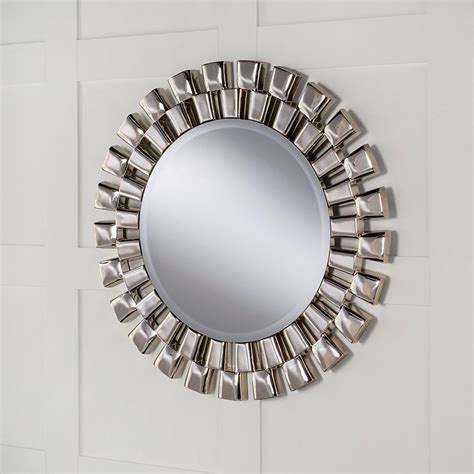Round Contemporary Chrome Silver Wall Mirror Homesdirect365
