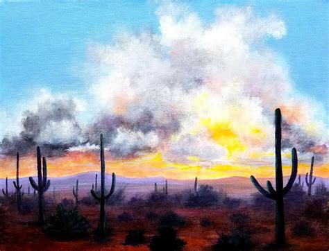Sonoran Sunset Painting By Roseanne Schellenberger Fine Art America