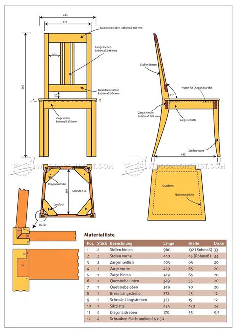 Last but not least, we recommend you to take care of the finishing touches. #1706 Dining Chair Plans - Furniture Plans and Projects ...