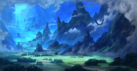 Wallpaper David Frasheski Digital Art Landscape Dragon Clouds