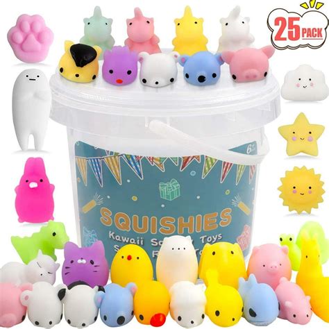 Sumtoy Sumtoy 25 Pack Mochi Squishy Toys Mini Animal Squishies Easter