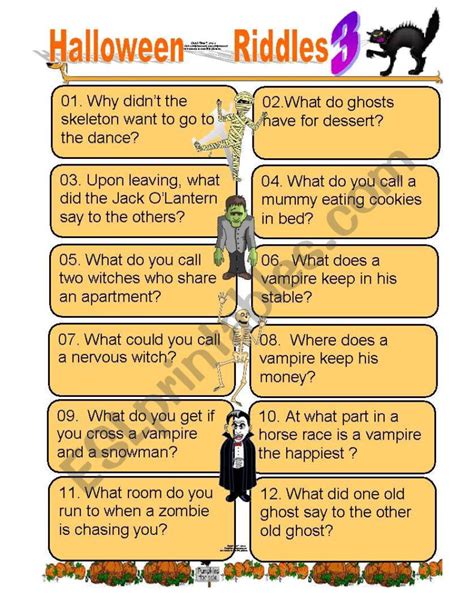 Printable Halloween Riddles With Answers Web Print Out The Free