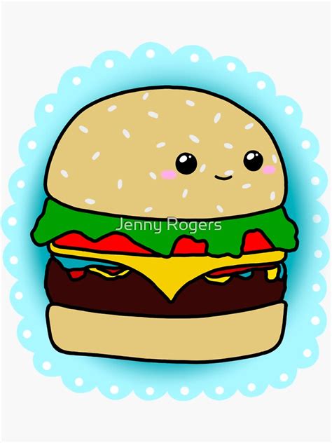 Kawaii Burger Stickers By Rennyjogers Redbubble