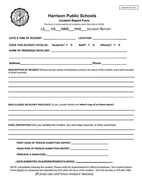 Restaurant Incident Report Form Sample The Document Template