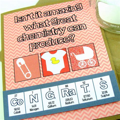 Chemistry Periodic Table Congrats Baby Card Pink By Shopgibberish 4