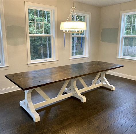 Large leg dining room tables. Large Custom Rustic Farmhouse Table | Large farmhouse table, Farmhouse table, Farmhouse dining table