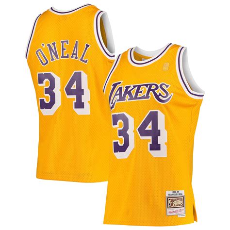 Shaquille Oneal Los Angeles Lakers Mitchell And Ness Hardwood Classics