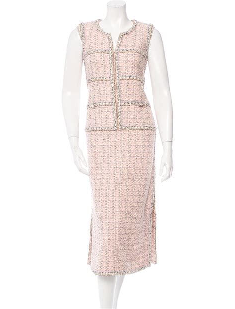 Chanel Metallic Tweed Dress Clothing Cha154010 The Realreal