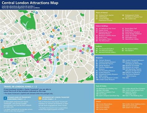 Central London Tourist Attractions Map Ontheworldmap Com
