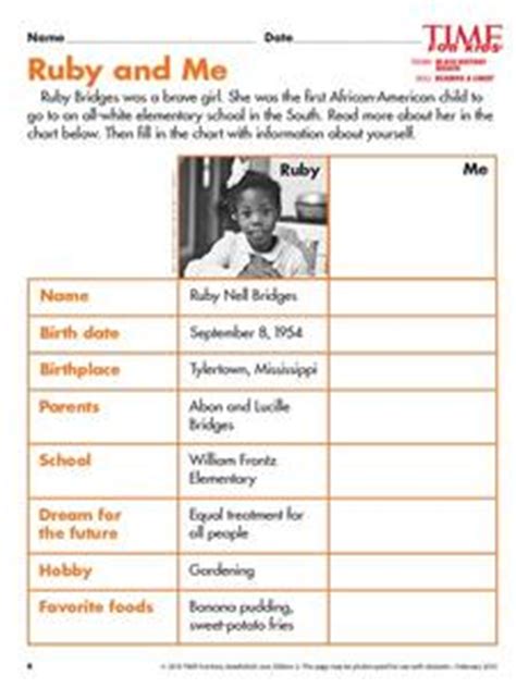 Ruby bridges this ruby bridges activity pack will be a great supplemental resource to use with your students. Ruby and Me Kindergarten - 1st Grade Worksheet | Lesson Planet