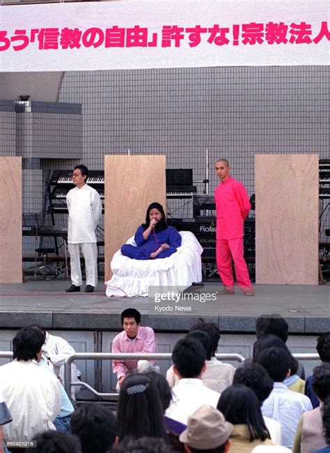 Photo Taken In October 1990 Shows Aum Shinrikyo Cult Founder Shoko