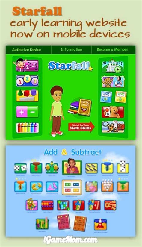 Free App Bring Starfall Website On Ipad And Iphone Kids App Math