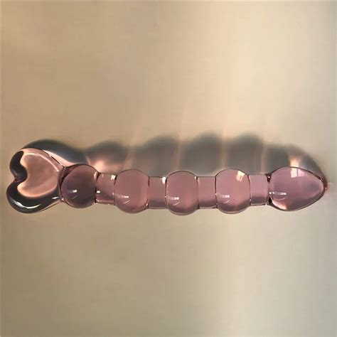 Pink Big Crystal Dildos Pyrex Glass Penis Butt Anal Plugs For Women Dildo Double Head Pink Glass