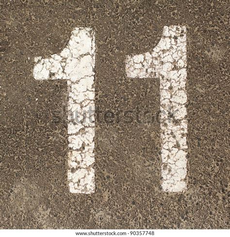 Number Eleven Stencil Painted White On Stock Photo 90357748 Shutterstock