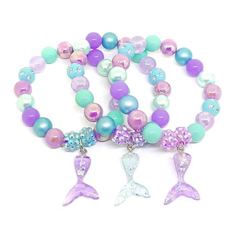 Mermaid Bracelets Party Favors Girls Mermaid Tail Birthday Etsy