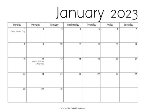 Printable January 2022 Calendar With Holidays Word Pdf January 2022