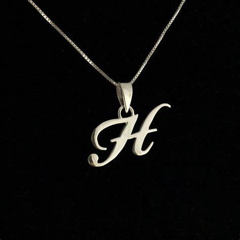 Sterling Silver Initial Necklace Customize Letters Monogram Personalized Necklace Pen