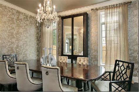 10 Dining Room Designs With Damask Wallpaper Patterns Interior Design