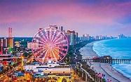 Ciudad costera de Myrtle Beach en la costa este de los Estados Unidos ...