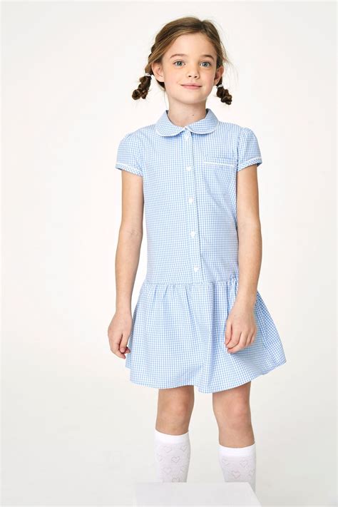 Buy Cotton Rich Drop Waist Gingham School Dress 3 14yrs From Next Ireland