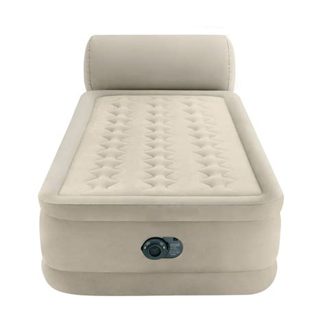 Intex® Dura Beam Headboard Air Mattress Twin 18 Inch With Built In Pump And Antimicrobial Coating