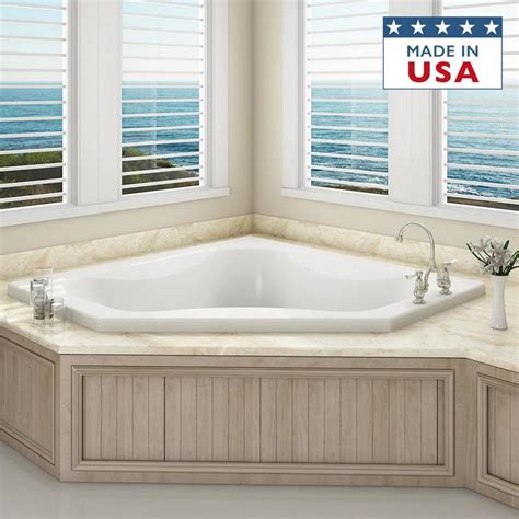 Tubs with higher edges will help you feel fully submerged. Shop Jacuzzi Primo White Acrylic Corner Drop-In Bathtub ...