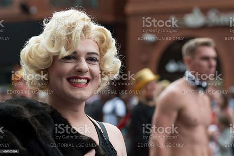 Drag Marilyn Monroe In The 2015 Manchetser Pride Parade Stock Photo