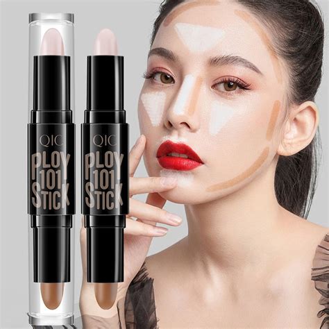 2in1 double head highlighter shadow contour v face stick soft smooth naturally shimmer magic 3d