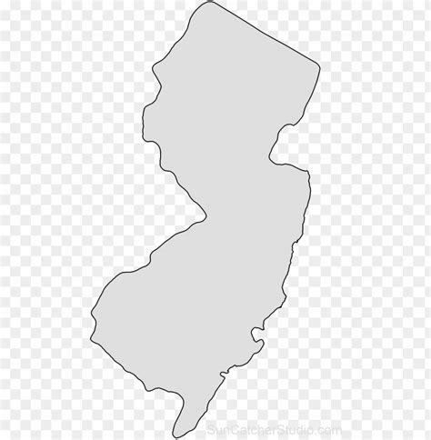Ew Jersey Map Outline Png Shape State Stencil Clip New Jerseystate