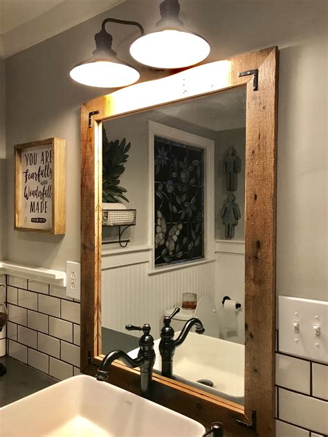 Farmhouse Vanity Mirror A Rustic Addition To Your Bathroom Or Dressing
