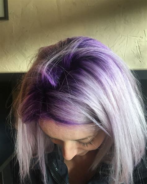 Gorgeous Purple Hair With Blonde Roots
