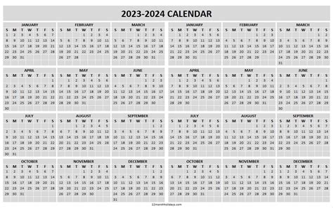 2023 2024 Calendar Templates Free Printable 2 Year Calendar