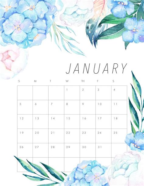 21 Cute January Calendar 2020 Floral Wallpaper For Desktop Iphone