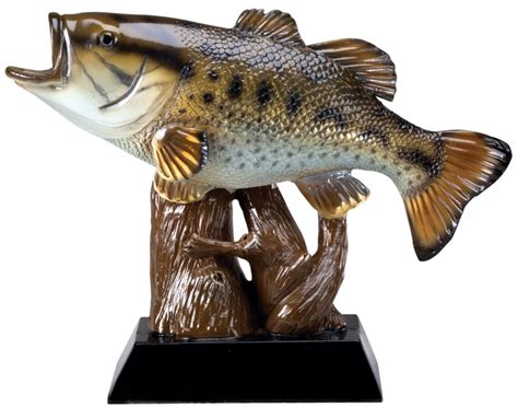 Bass Trophy Full Color Bass Fishing Statue Fish10