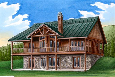 Plan 24110bg Mountain House Plan With Log Siding And A Vaulted Great